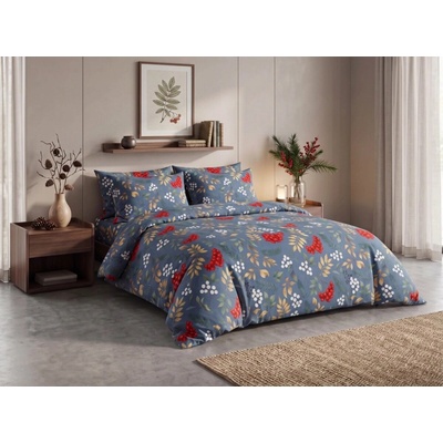 Textilomanie flanel obliečky ROWANBERRY farebné 2x70x90 200x220