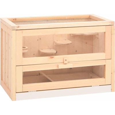 vidaXL Klec pro křečky 60 × 35,5 × 42 cm masivní jedlové dřevo 9799.172378