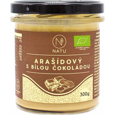 NATU Arašídový krém s bílou čokoládou bez přidaného cukru 300 g
