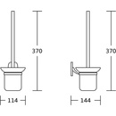 Aqualine RUMBA WC štětka, mléčné sklo ( RB108 )
