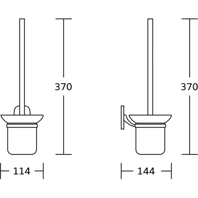 Aqualine RUMBA WC štětka, mléčné sklo ( RB108 )