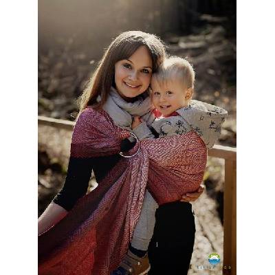 Little Frog jacquard ring sling - Ruby Cube - size M (2,1 m)
