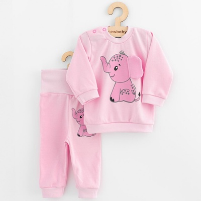 New Baby Dojčenská súprava tričko a tepláčky Happy Elephant pink