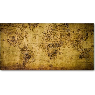 Foto obraz sklo tvrzené Stará mapa sveta 100x50 cm
