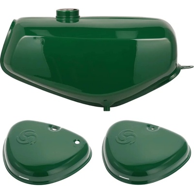 Nádrž so zaoblenými viečkami (sada), TMAVOZELENÁ (MZA) – Simson S50, S51, S70 Electronic