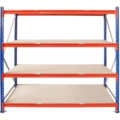 Majster Regál Longspan 200 x 185 x 80 cm 4 polica modrooranžová