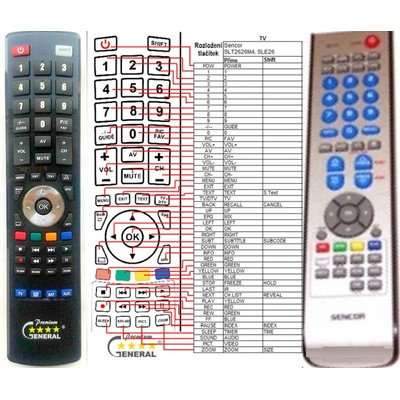 GENERAL SENCOR SLT2626M4, SLE2601M4, SLT3226M4 - съвместимо дистанционно управление на марката General (SLT2626M4, SLE2601M4, SLT3226M4)
