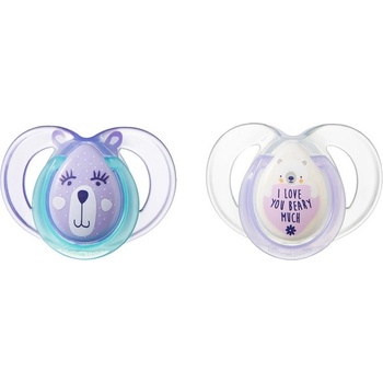 Tommee Tippee C2N silikón Night 2ks 0-6m modrá