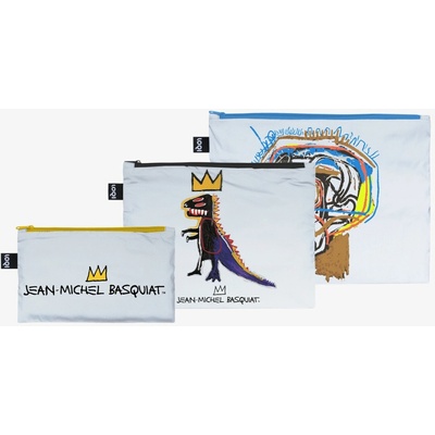 Loqi taštičky na zips 3 ks Jean Michel Basquiat crown pez dispenser untitled