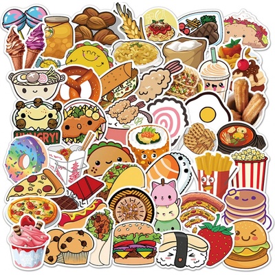 Sada 50 ks samolepek - Fast Food