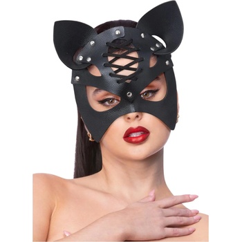 Image 1 of Fever Mock Leather Cat Mask Black