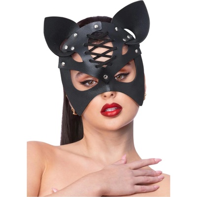 Fever Mock Leather Cat Mask Black