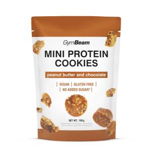 GymBeam Мини протеинови бисквити 100 g фъстъчено масло с шоколад