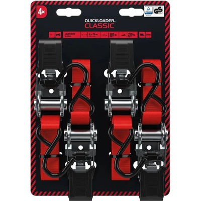Quickloader Dvoudílný popruh s ráčnou 500 kg, 4-PACK 500 4 m 25 mm