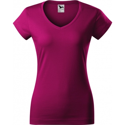 MALFINI Dámske tričko Action V neck Garnet
