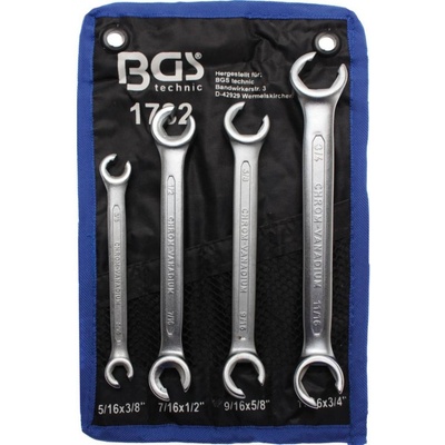 BGS technic Súprava otvorených dvojitých očkových kľúčov 4 ks BGS 1782