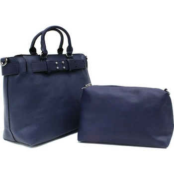 Tmavo modrý dámsky elegantný kabelkový set 2v1 Berthe