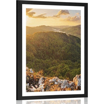 Plakát s paspartou Vršatská bradla na Slovensku - 20x30 white