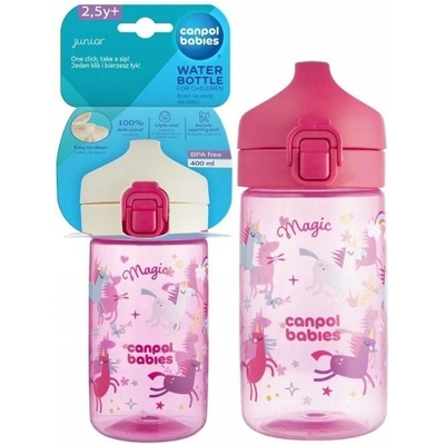 Canpol babies Láhev pro děti JUNIOR 400 ml růžová