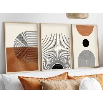 Asir К-кт 3x Снимка във фоторамка 50x70 см бежов/кафяв (AS1985)