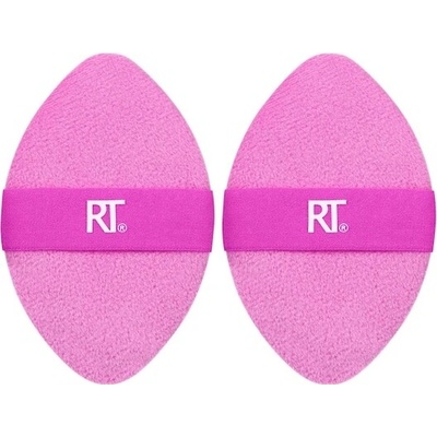Real Techniques Miracle 2-In-1 Powder Puff Duo víceúčelové labutěnky pro nanášení pudrových a tekutých produktů 2 ks růžová