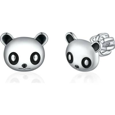 Olivie stříbrné náušnice na šroubek PANDA 8380