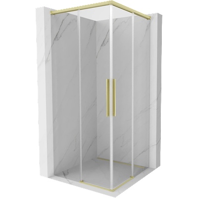 Mexen Rox Duo плъзгаща се душ кабина 80 x 80 см, прозрачна, златно четкана - 8C2D-080-080-55-00 (8C2D-080-080-55-00)
