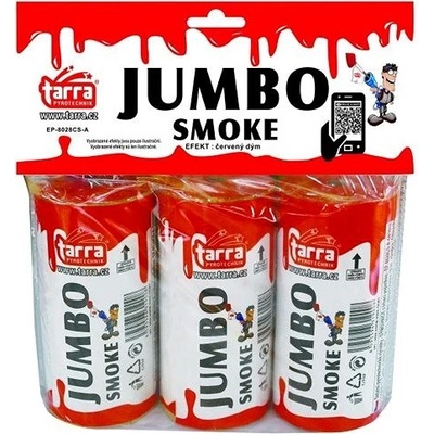 Dýmovnice Jumbo smoke Červená 3 ks 16 3 trhací pojistka