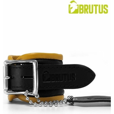 Brutus Leather Wrist Restraints Black Yellow