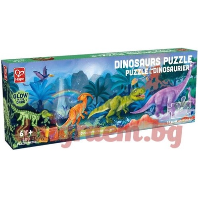 Hape Неонов дървен пъзел hape e1632 - 200 части - Динозаври (h1632)