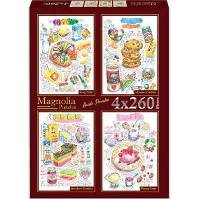 MAGNOLIA Bábovka Príšerkové sušienky Dúhové sušienky a Panna Cotta 4x260 dielov
