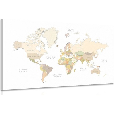 Obraz mapa světa s vintage prvky - 120x80