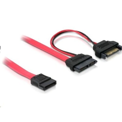 Delock SATA кабел Delock 84418, Slim SATA 13-pin - SATA 7-pin + SATA захранващ кабел, 50 см (84418) (84418)