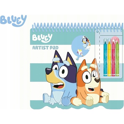Bluey sada omaľovánok 20x21,5x2cm so šablónamisamolepkami a fixkami 4ks
