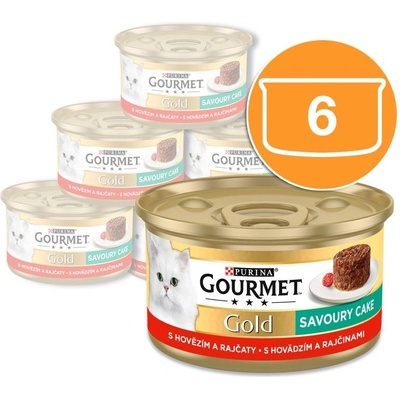 Gourmet Консерва Gourmet GOLD - Savoury Cake с говеждо месо и домати 6 x 85г