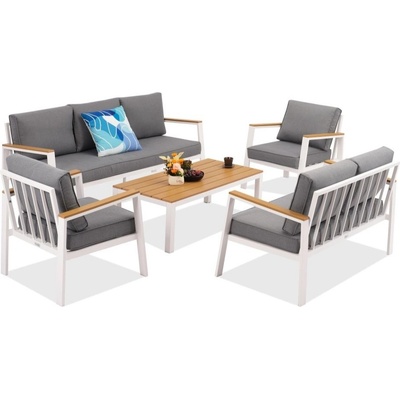 Garden Point Zakintos Coffee 7 алуминиеви комплекта бял Garden Point (GAP1470-COF7)