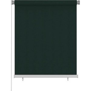 vidaXL Външна ролетна щора, 125(Ш)x140(В) см, тъмнозелена, HDPE (312812)