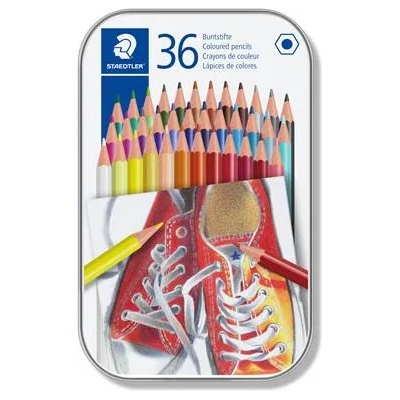 STAEDTLER Комплект цветни моливи, шестоъгълни, в метална кутия, staedtler "175", 36 различни цвята 175 m36 (175 m36)
