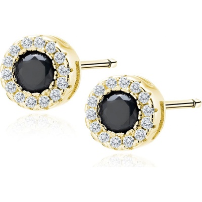 Lafira stříbrné náušnice Round Black Z1128EGB