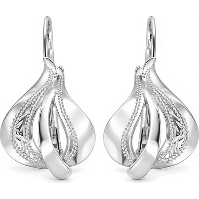 Argento Strieborné náušnice - s ručným gravírom 66388