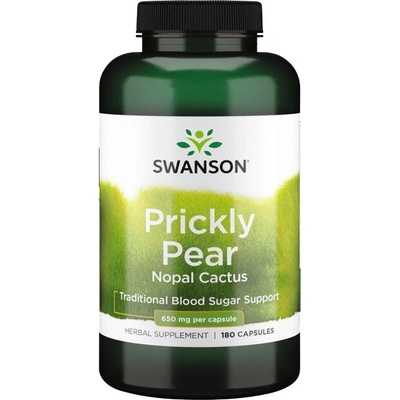 Swanson Prickly Pear Nopal Cactus, Kaktus Opuncia, 650 mg, 180 kapsúl