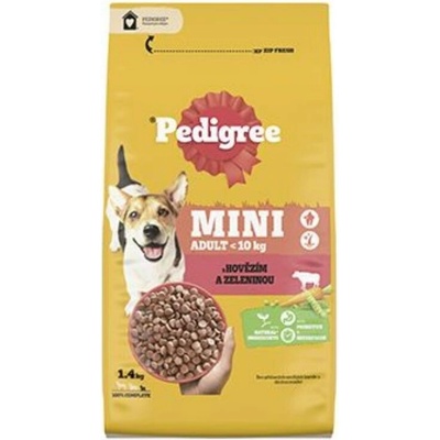 Pedigree Dry Adult Mini hovězí se zeleninou 1,4 kg