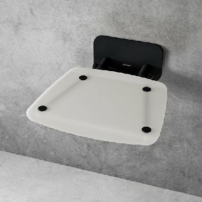 Ravak Ovo B II Sprchové sedadlo Opal/Black, 36x36 cm čierna/priesvitne biela B8F0000060