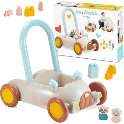 Écoiffier Baby Walker Chodítko auto BB Abrick s úložným priestorom a kockami 17 dielov