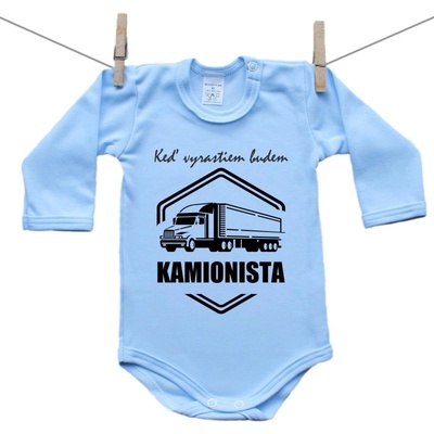 Boodyy Modré body s dlhým rukávom Keď vyrastiem budem kamionista