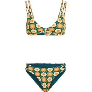 O'Neill Дамски комплект бикини O'Neill Women's O'Riginals Bikini Set Bikini - Green Retro Flower - размер 36 (EU) (150-6553-0212)