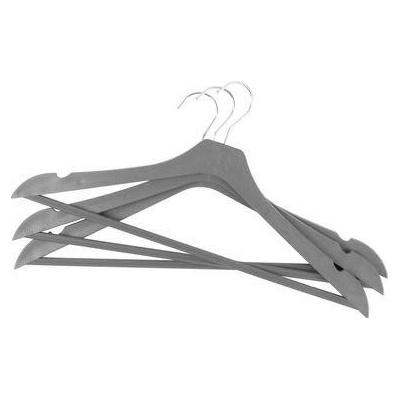 Vešiak Strend Pro, na oblečenie, plastový, Wood design, čierny/hnedý/sivý, bal. 3ks, 44x21,5 cm