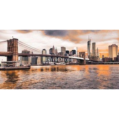 Brooklyn Bridge a Dolní Manhattan při západu slunce 1 deska 100x50