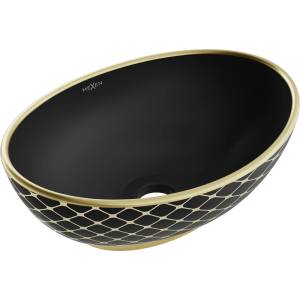 Mexen Elza 40x33 cm matt black/gold (21014029)