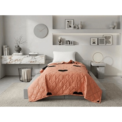 Textilomanie Letná prikrývka HEARTIX oranžová 140x200